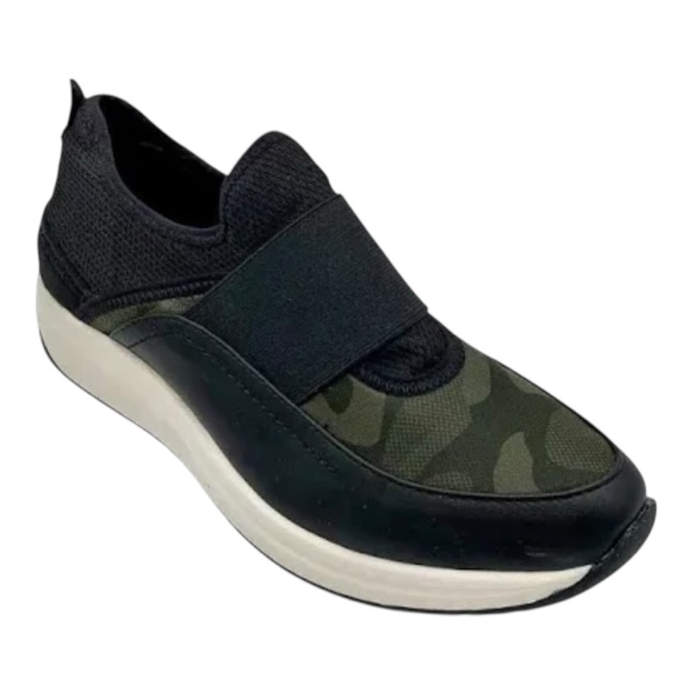 Women’s Anne Klein Sport Black and Camouflage Slip-On Sneakers
